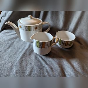 Midwinter Sienna Cream Sugar Set no Lid Teapot England Kathy Winkle